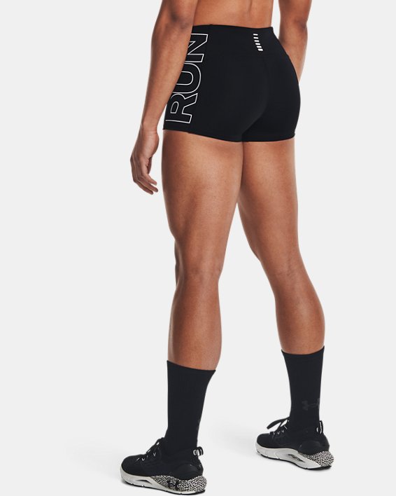 Damen UA Launch Mini-Shorts, Black, pdpMainDesktop image number 1